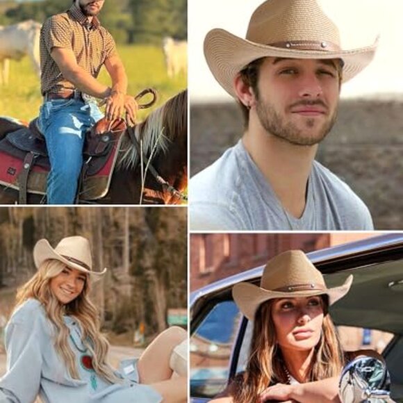 Western Cowboy Sun Hat UPF 80+ Lightweight Breathable Adjustable Wind Lanyard main image 8